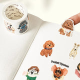 Zestaw naklejek w taśmie Washi | Wesołe szczeniaki