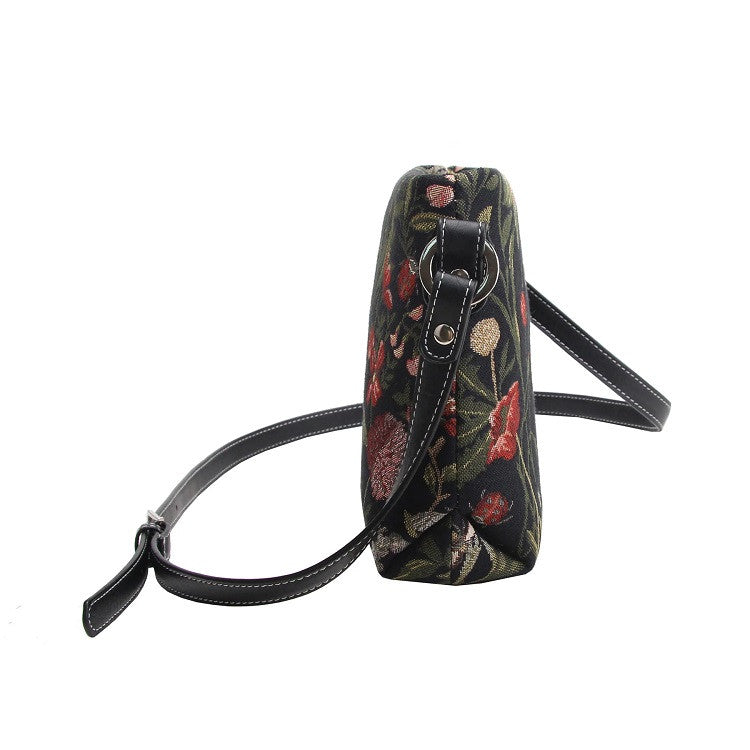 Torebka na ramię | Poranny ogród - Czarny