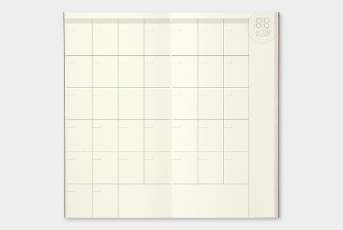 Wkład do Traveler's Notebook 017 | Kalendarz wieczny miesięczny