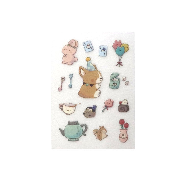 Naklejki transferowe na tkaniny S | Przyjęcie u Corgiego