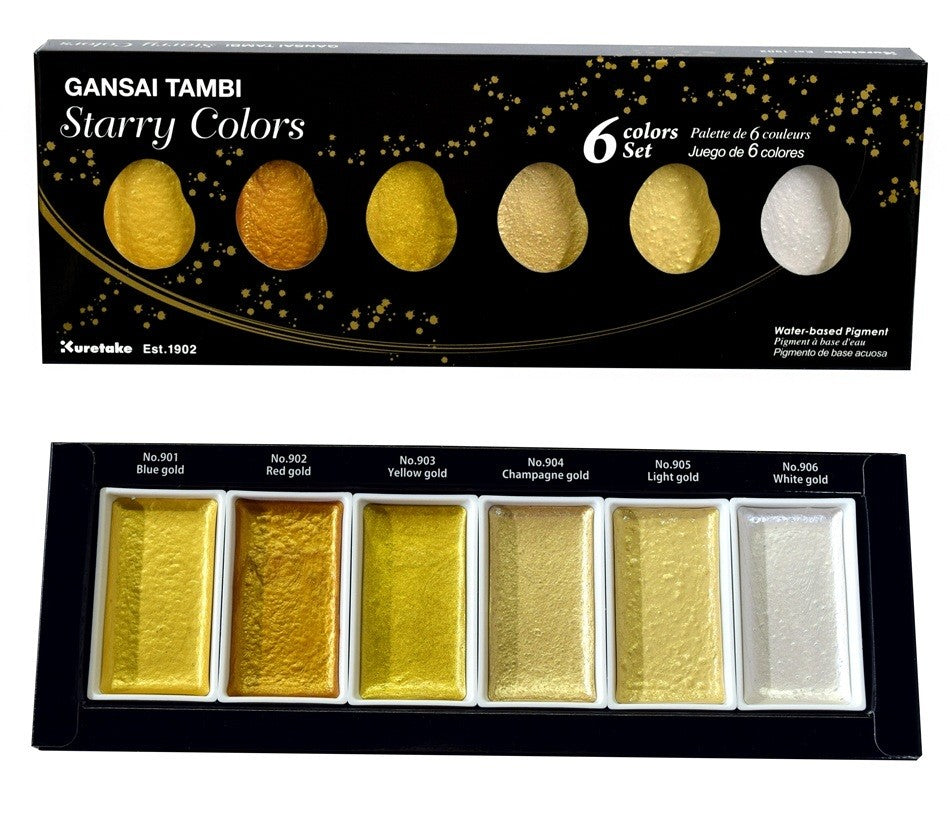 Farby akwarelowe Kuretake Gansai Tambi Starry Colors  6 sztuk