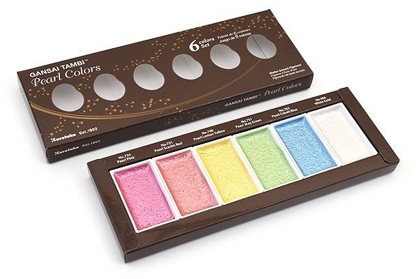 Farby akwarelowe Kuretake Gansai Tambi Pearl Colors  6 sztuk
