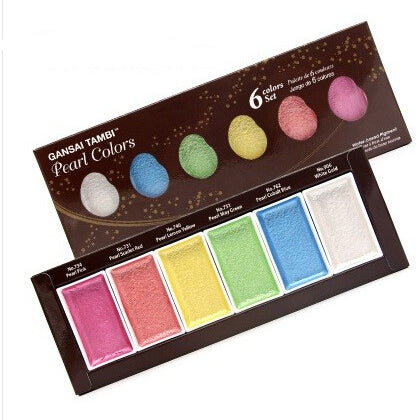 Farby akwarelowe Kuretake Gansai Tambi Pearl Colors  6 sztuk