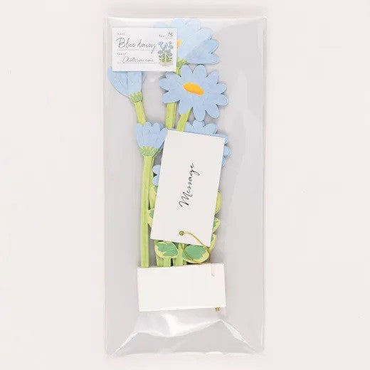 Kartka okolicznościowa 3D Blooming | Niebieskie stokrotki