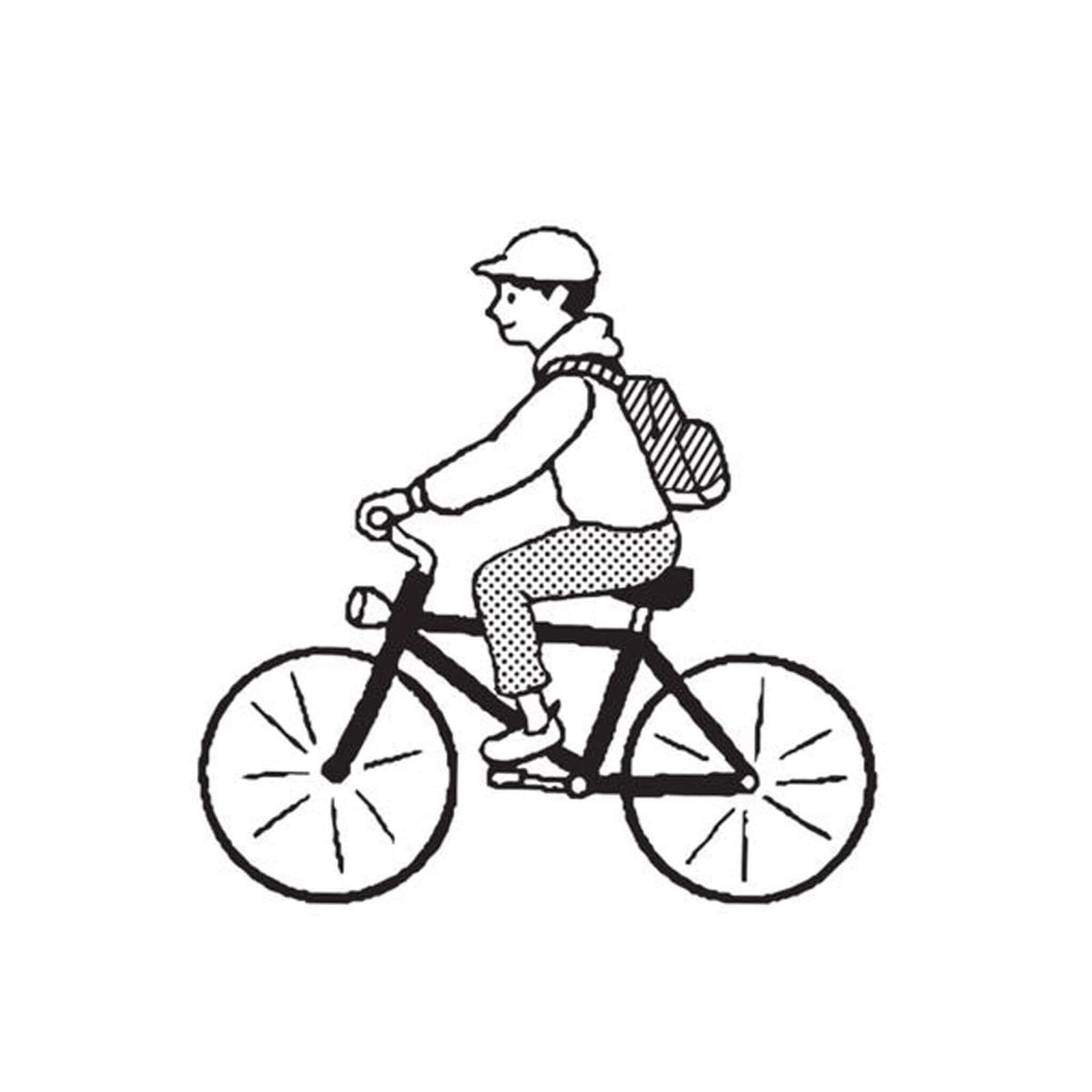 Pieczątka | Chłopak na rowerze