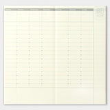 Wkład do Traveler's Notebook 018 | Kalendarz wieczny tygodniowy