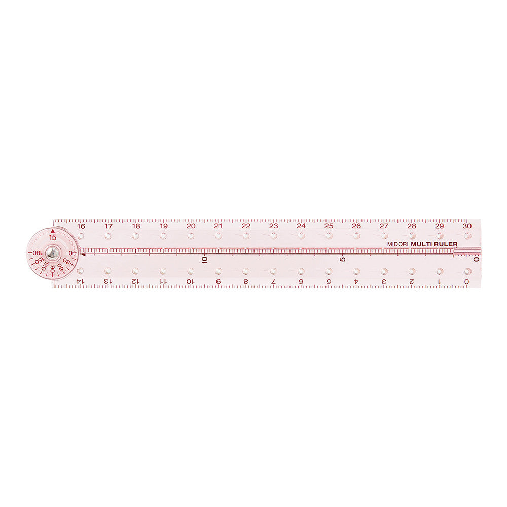 Składana linijka Midori plastikowa 30 cm | Różowa | A