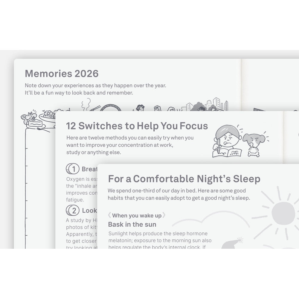 Kalendarz dzienny 2026 Hobonichi Techo Original Book A6 | Edycja angielska