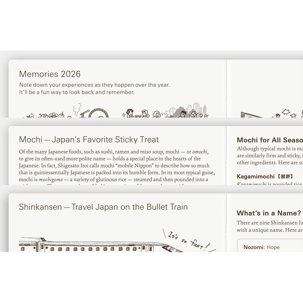 Kalendarz dzienny 2026 Hobonichi Techo Planner A6 | Edycja angielska
