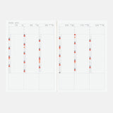 Kalendarz miesięczny 2026 Hobonichi Techo Day-Free A5 | Edycja japońska