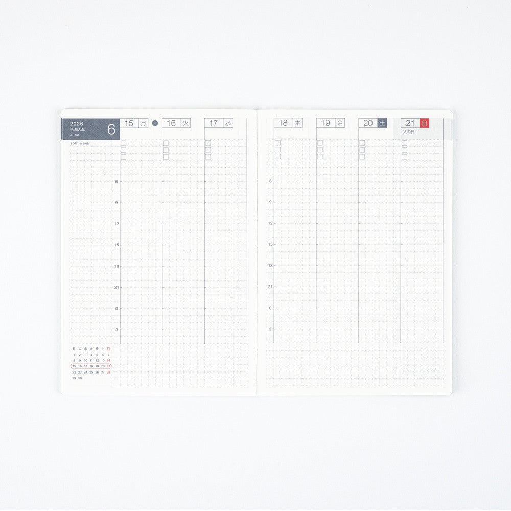 Kalendarz tygodniowy 2026 Hobonichi A6