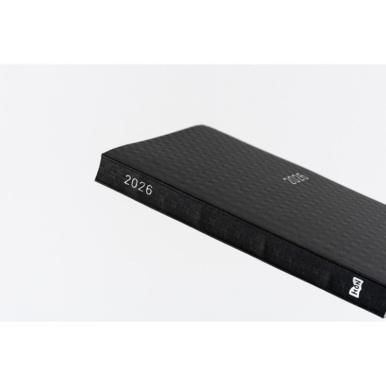 Kalendarz dzienny 2026 Hobonichi Hon A6 Black Gingham | Edycja angielska