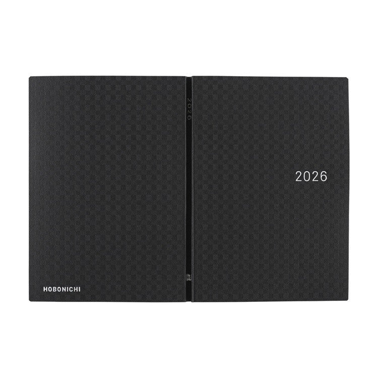 Kalendarz dzienny 2026 Hobonichi Hon A6 Black Gingham | Edycja angielska