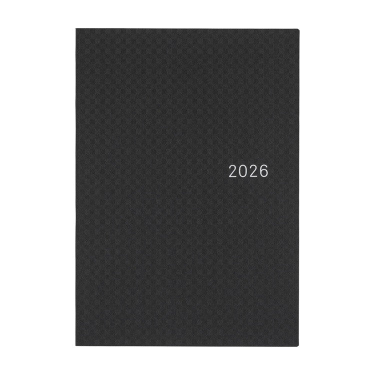 Kalendarz dzienny 2026 Hobonichi Hon A5 Black Gingham | Edycja angielska