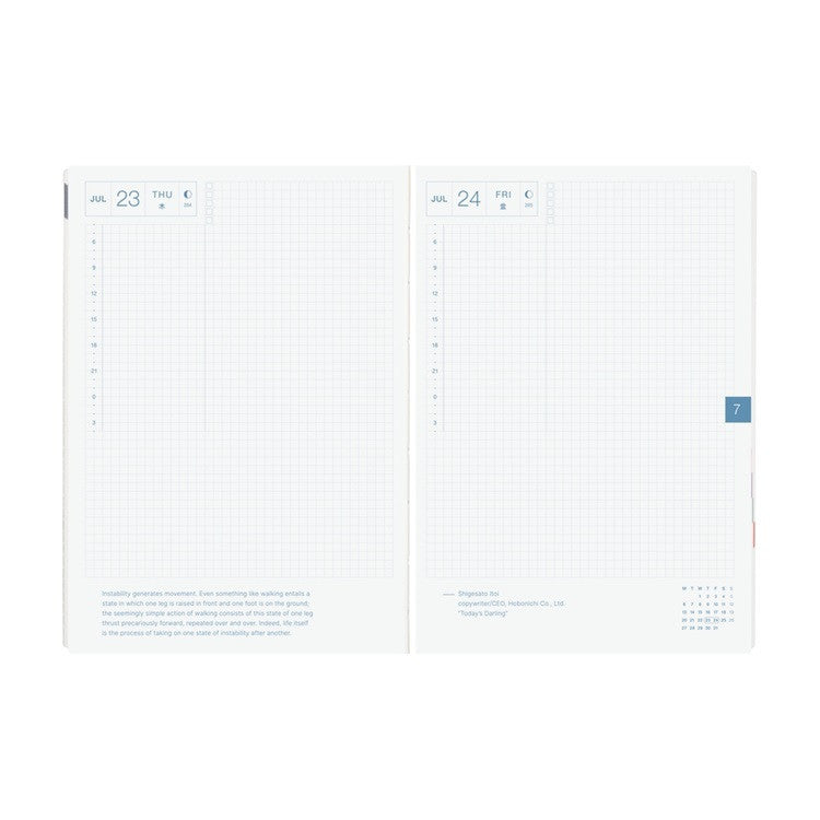 Kalendarz dzienny 2026 Hobonichi Hon A5 Black Gingham | Edycja angielska