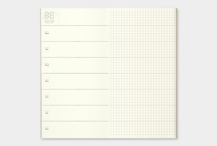 Wkład do Traveler's Notebook 019 | Kalendarz wieczny tygodniowy + memo