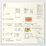 Wkład do Traveler's Notebook 019 | Kalendarz wieczny tygodniowy + memo