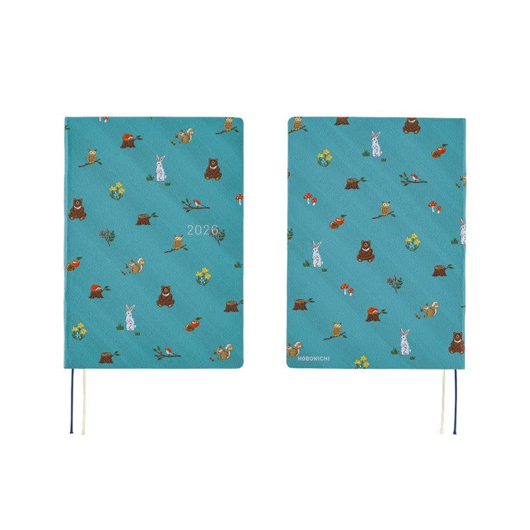 Kalendarz dzienny 2026 Hobonichi Hon A5 | Bow & Tie: In the Forest | Edycja angielska