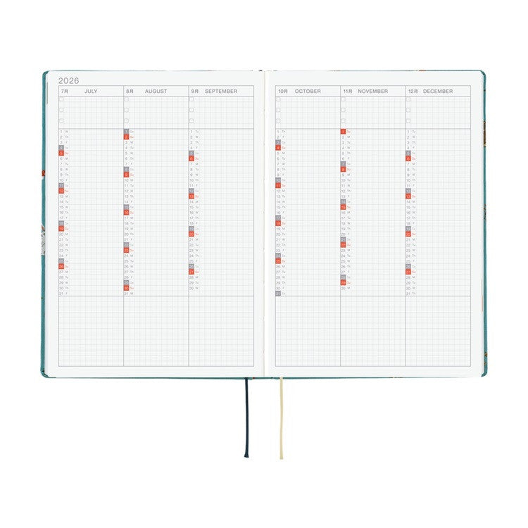 Kalendarz dzienny 2026 Hobonichi Hon A5 | Bow & Tie: In the Forest | Edycja angielska