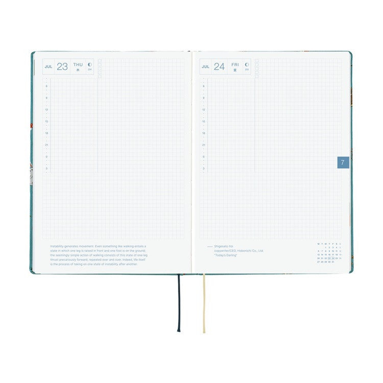 Kalendarz dzienny 2026 Hobonichi Hon A5 | Bow & Tie: In the Forest | Edycja angielska