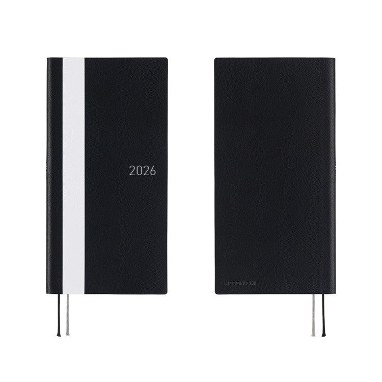 Kalendarz Tygodniowy 2026 Hobonichi Techo Weeks | White Line: Black | Edycja angielska