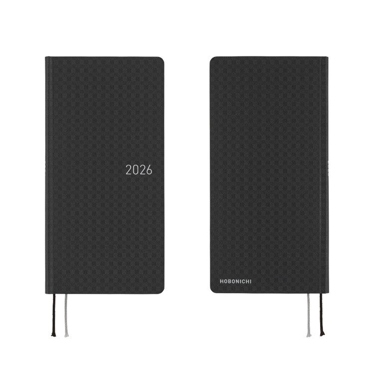 Kalendarz Tygodniowy 2026 Hobonichi Techo Weeks | Paper Series: Black Gingham | Edycja angielska