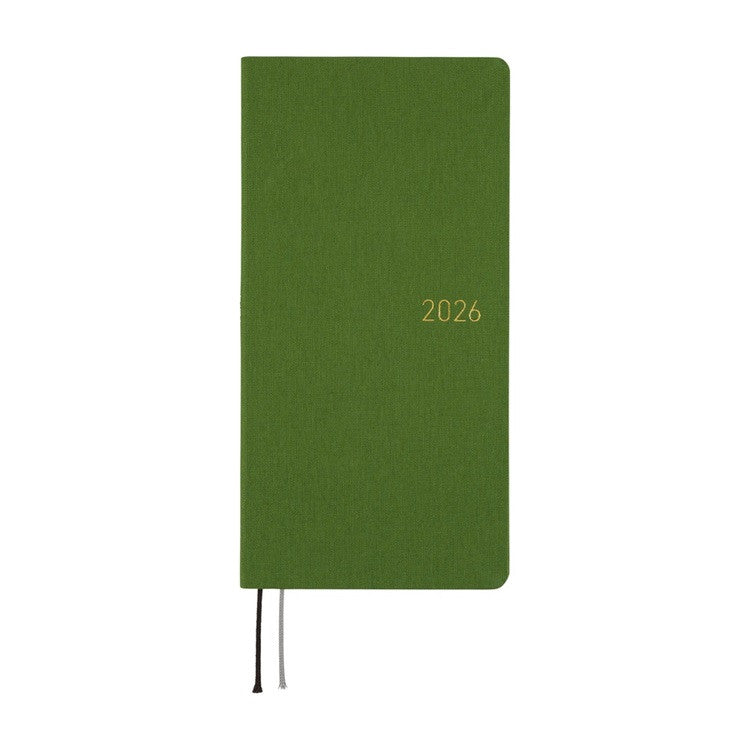 Kalendarz Tygodniowy 2026 Hobonichi Techo Weeks | Colors: Antique Green | Edycja angielska