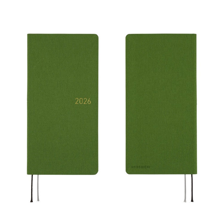 Kalendarz Tygodniowy 2026 Hobonichi Techo Weeks | Colors: Antique Green | Edycja angielska
