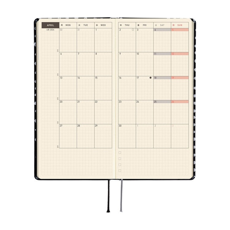 Kalendarz Tygodniowy 2026 Hobonichi Techo Weeks | Makoto Matsubayashi: Dot | Edycja angielska