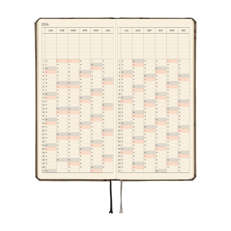 Kalendarz Tygodniowy 2026 Hobonichi Techo Weeks | Bow & Tie: Galloping Horses | Edycja angielska