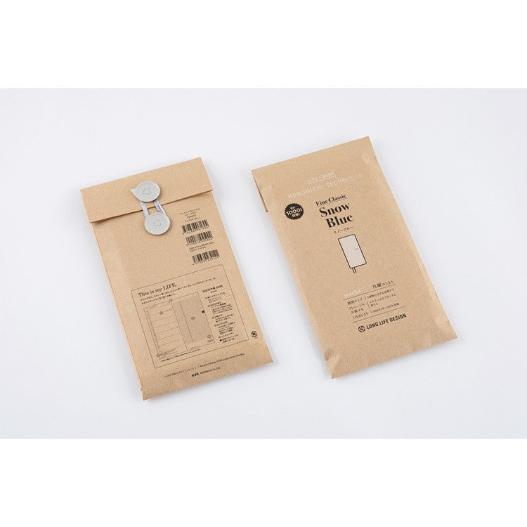 Kalendarz Tygodniowy 2026 Hobonichi Techo Weeks | Leather: Snow Blue | Edycja angielska