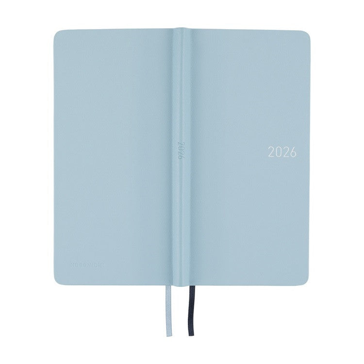 Kalendarz Tygodniowy 2026 Hobonichi Techo Weeks | Leather: Snow Blue | Edycja angielska