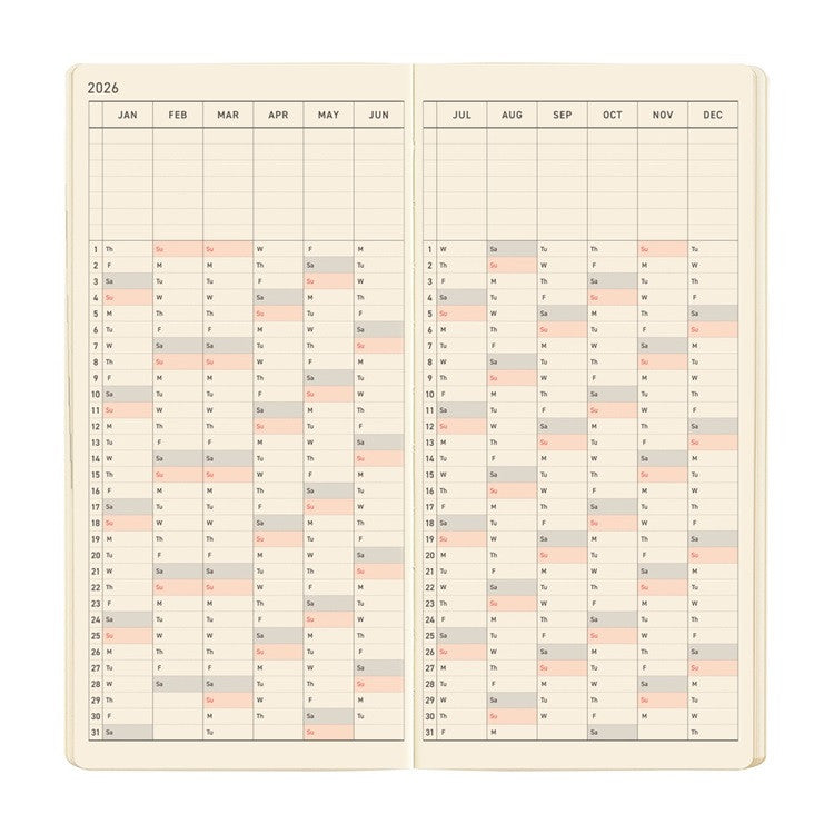 Kalendarz Tygodniowy 2026 Hobonichi Techo Weeks Mega | Sneaker: Indigo Black | Edycja angielska