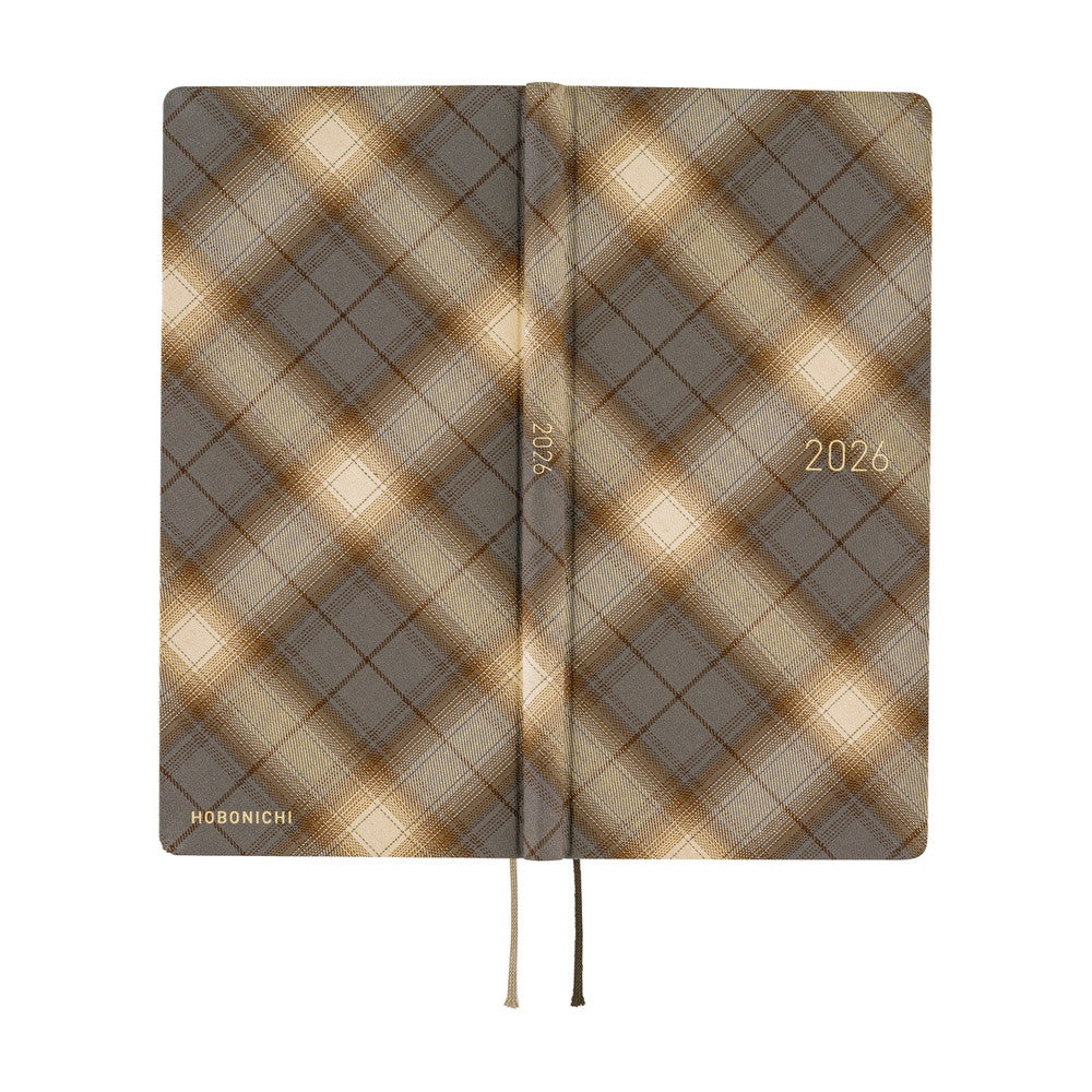 Kalendarz Tygodniowy 2026 Hobonichi Techo Weeks | Shirt Fabric: Foggy Plaid | Edycja japońska