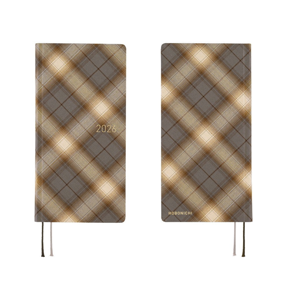Kalendarz Tygodniowy 2026 Hobonichi Techo Weeks | Shirt Fabric: Foggy Plaid | Edycja japońska