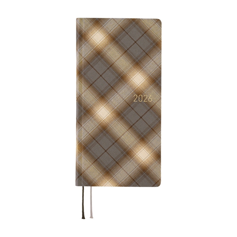 Kalendarz Tygodniowy 2026 Hobonichi Techo Weeks | Shirt Fabric: Foggy Plaid | Edycja japońska