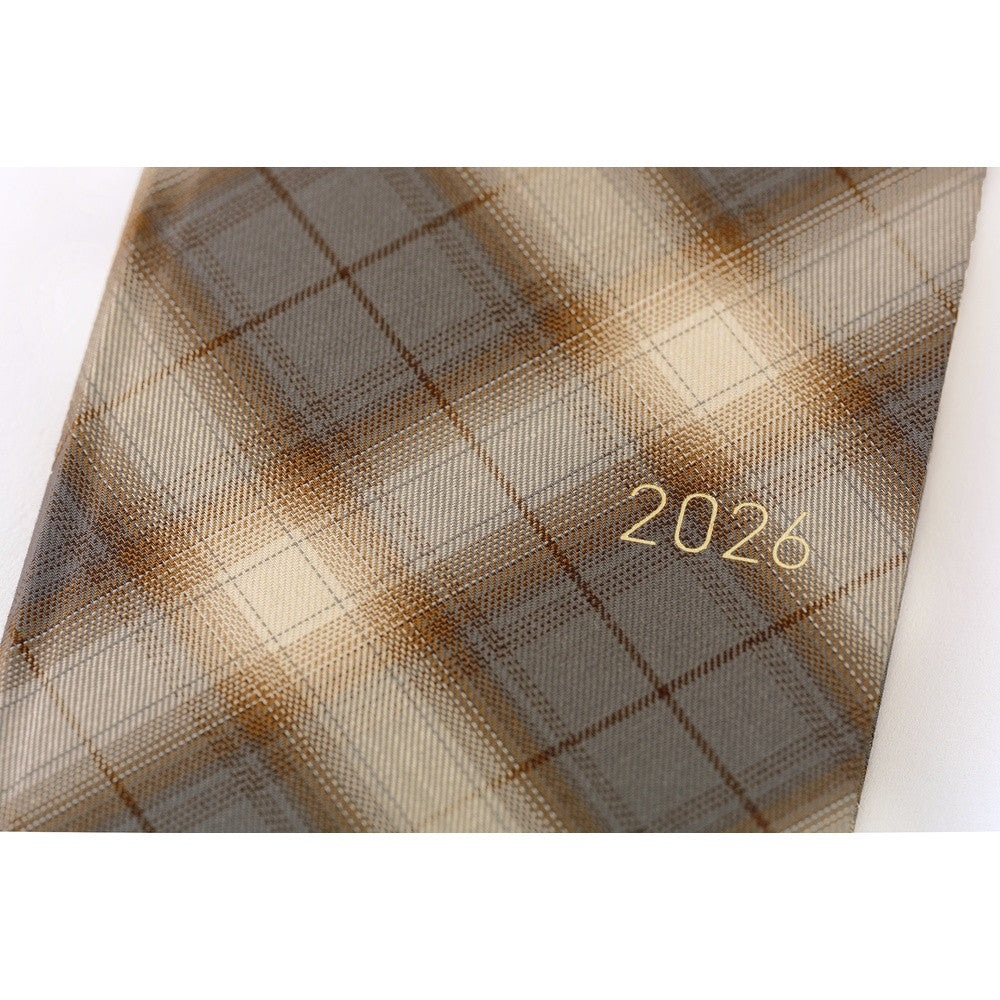 Kalendarz Tygodniowy 2026 Hobonichi Techo Weeks | Shirt Fabric: Foggy Plaid | Edycja japońska