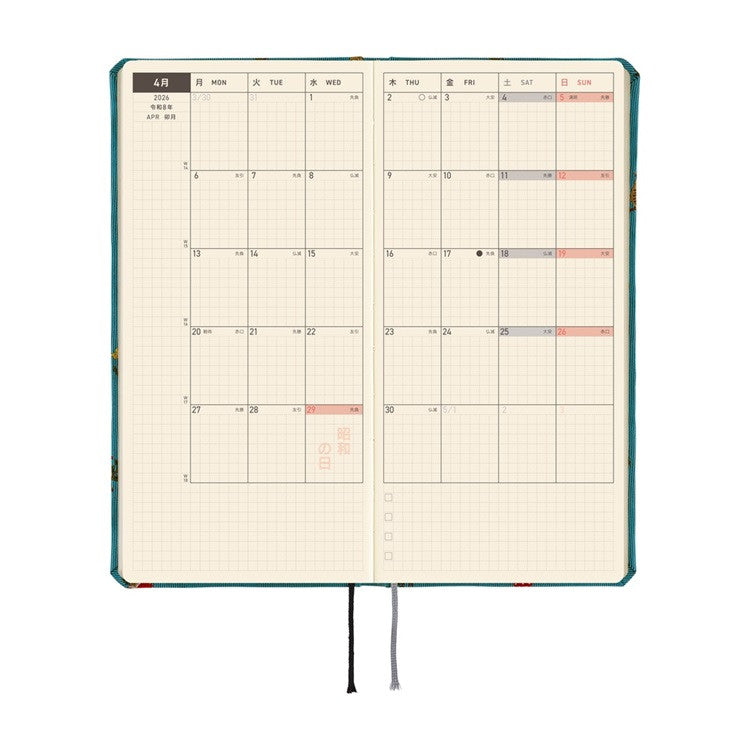Kalendarz Tygodniowy 2026 Hobonichi Techo Weeks | Bow & Tie: In The Forest | Edycja japońska
