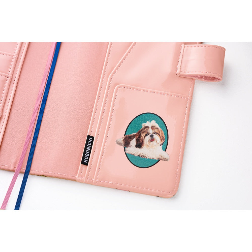 Okładka na kalendarz Hobonichi Techo A6 | Candy Stripper: Random Dog & Cat (Pink)