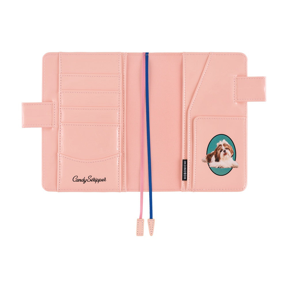 Okładka na kalendarz Hobonichi Techo A6 | Candy Stripper: Random Dog & Cat (Pink)