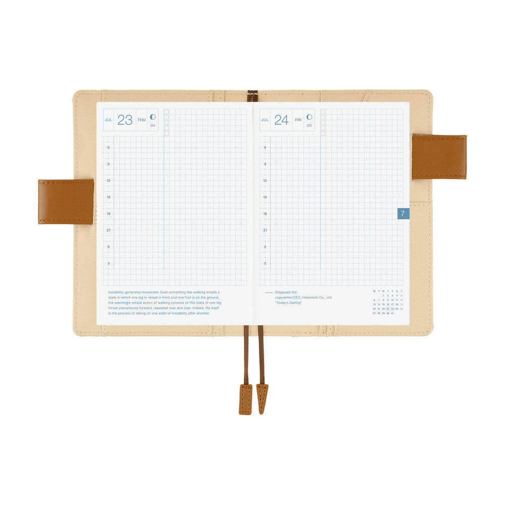 Okładka na kalendarz Hobonichi Techo A6 | Shirt Fabric: Foggy Plaid