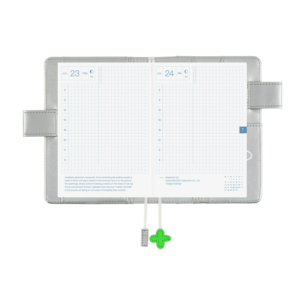 Okładka na kalendarz Hobonichi Techo A6 | Makoto Matsubayashi: Silver Flowers