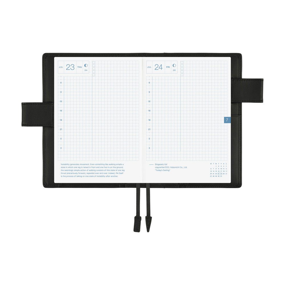 Okładka na kalendarz Hobonichi Techo A6 | Leather: TS Basic - Black