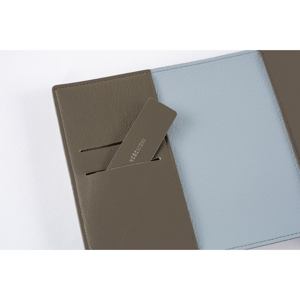 Okładka na kalendarz Hobonichi Techo A6 | Leather: Taut ( Grey & Light Blue)