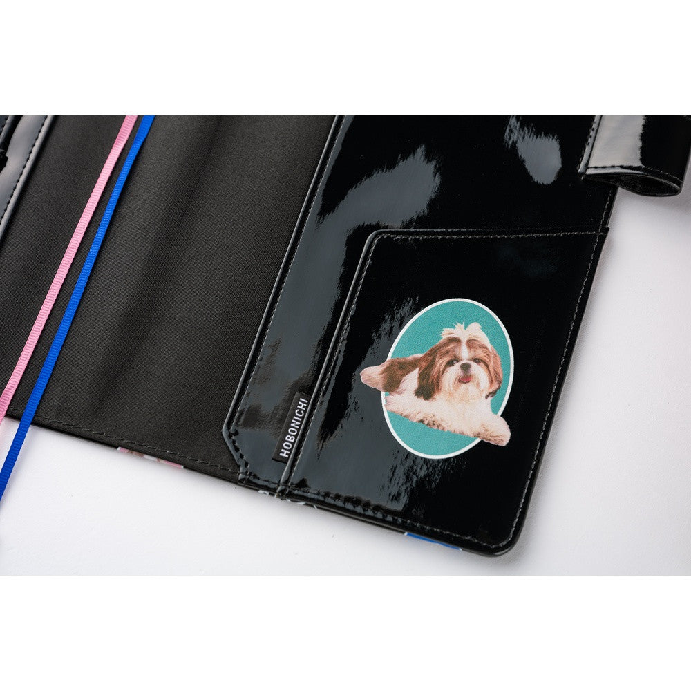 Okładka na kalendarz Hobonichi Techo A5 | Candy Stripper: Random Cat & Dog (Black)