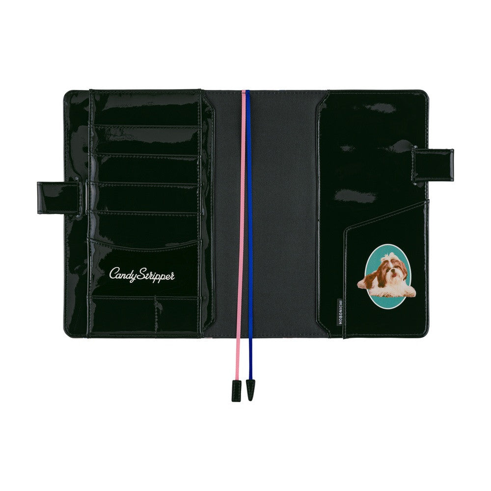 Okładka na kalendarz Hobonichi Techo A5 | Candy Stripper: Random Cat & Dog (Black)