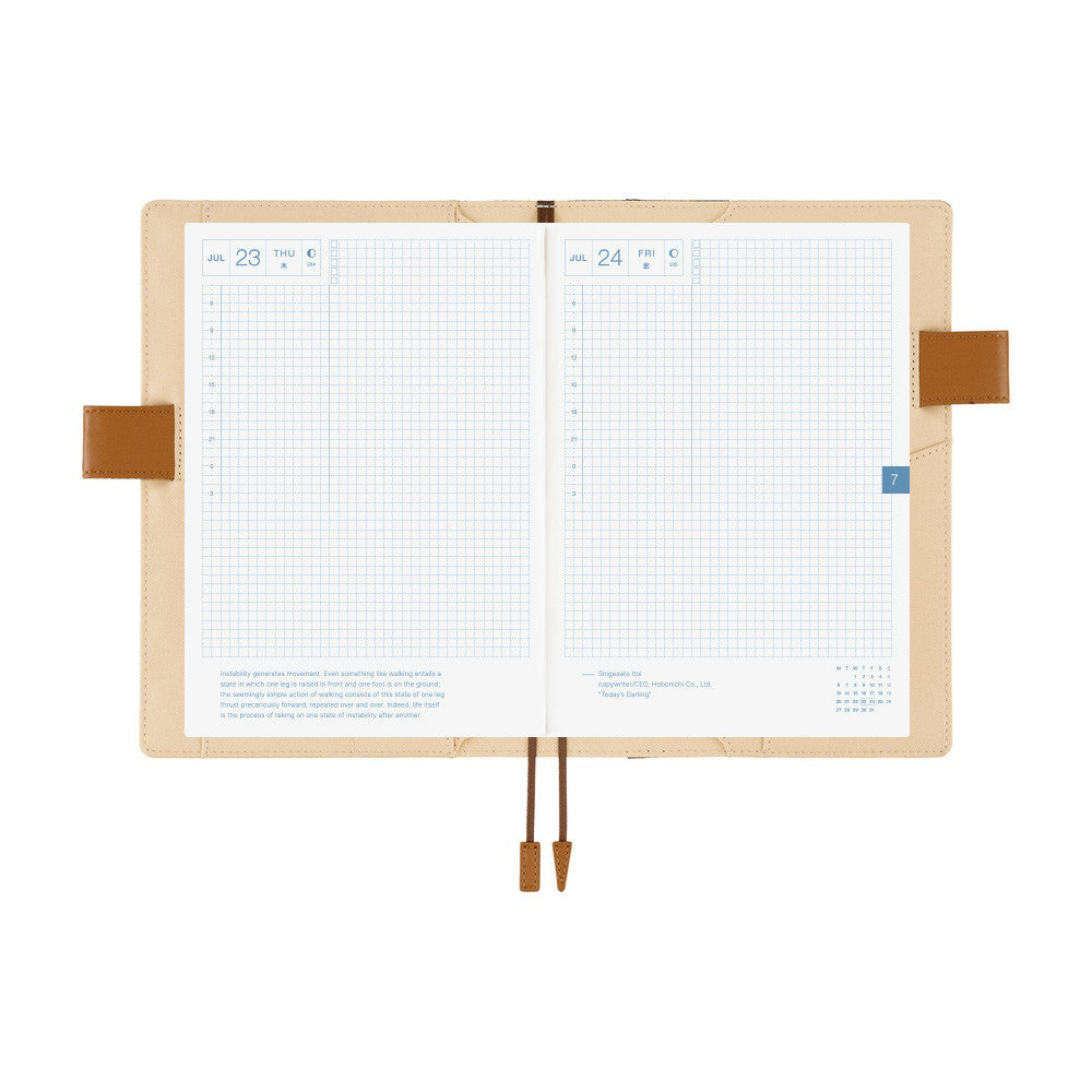 Okładka na kalendarz Hobonichi Techo A5 | Shirt Fabric: Foggy Plaid