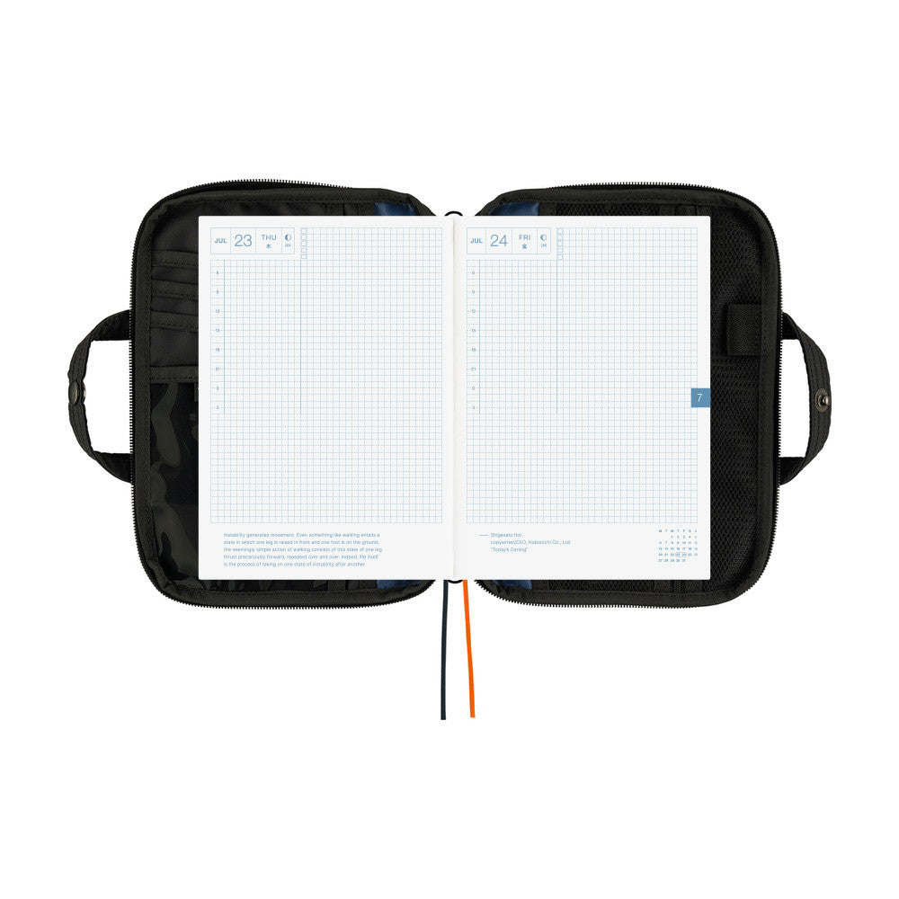Okładka na kalendarz Hobonichi Techo A5 | POTR: Stroll (Black)