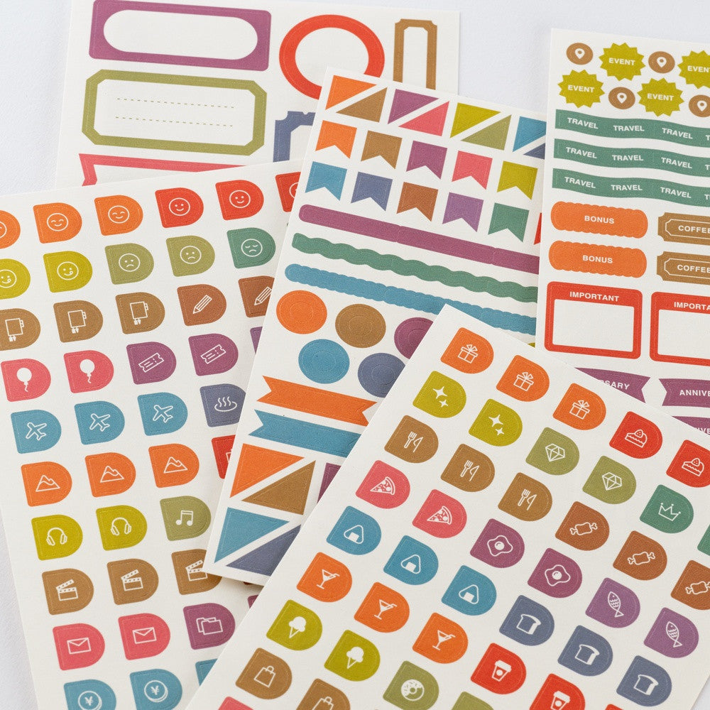 Naklejki Hobonichi | TSUKI no IRO: Zestaw naklejek Harmonogram