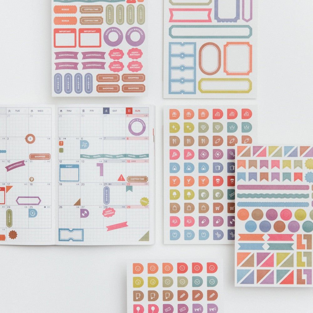 Naklejki Hobonichi | TSUKI no IRO: Zestaw naklejek Harmonogram